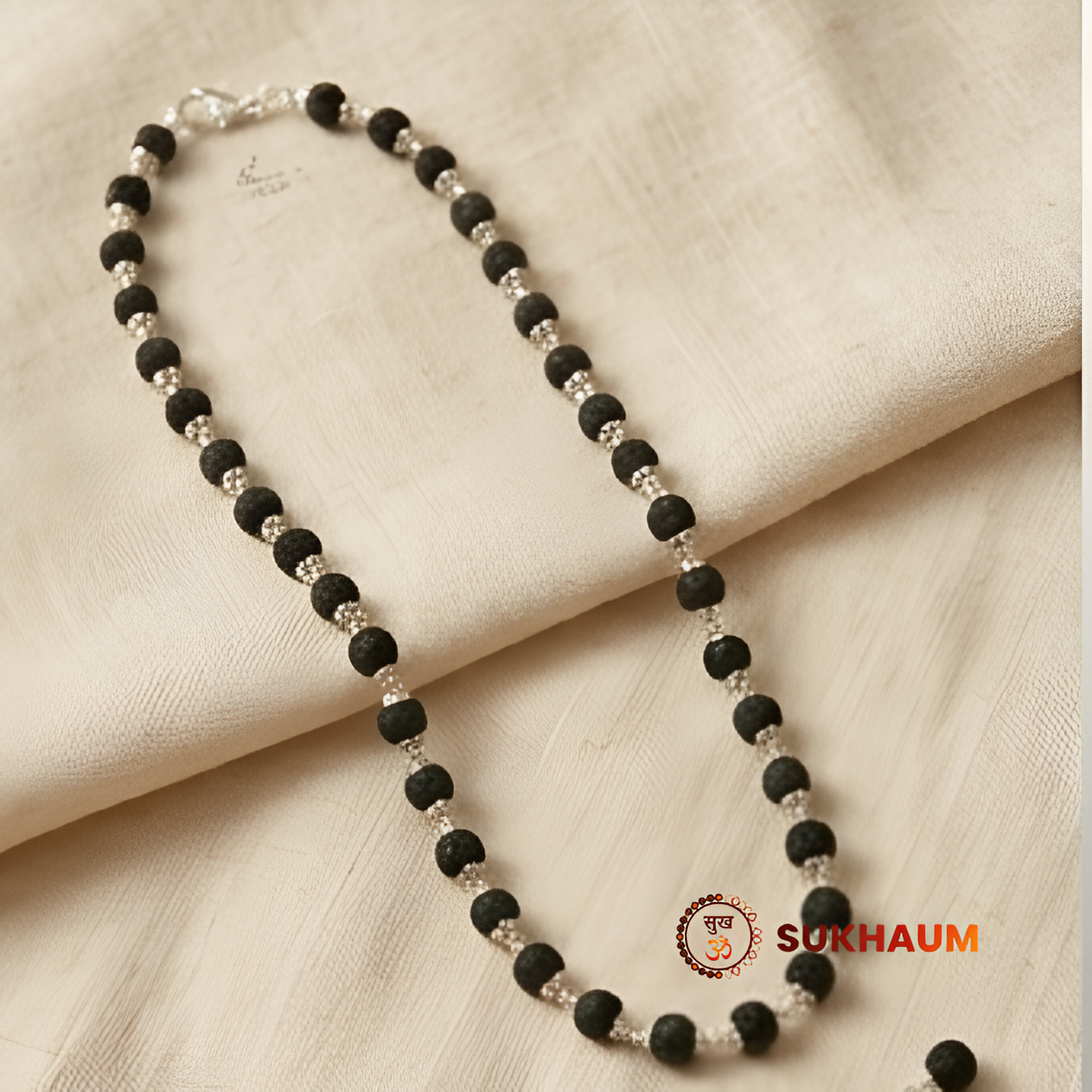 Karungali Mala Silver Capping Spiritual Protection