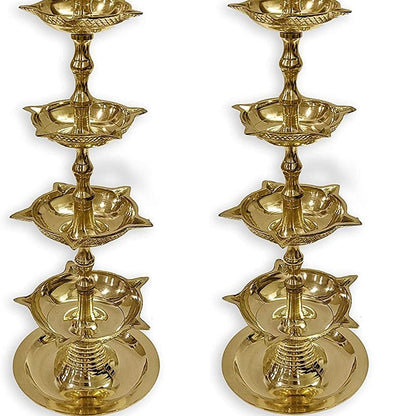 Brass 5 Step Peacock Kerala Diya